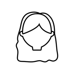 head female girl line vector illustration eps 10