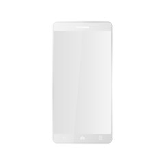 White modern smartphone with a large display. Flat vector illustration EPS 10