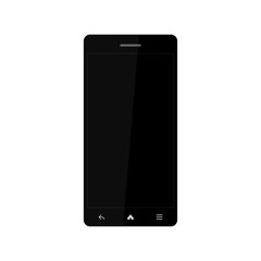 Black modern smartphone with a large display. Flat vector illustration EPS 10