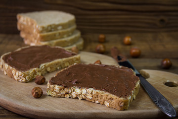 Bread with chocolate cream