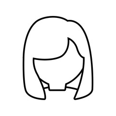 head female girl line vector illustration eps 10