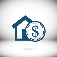 money home dollar icon stock vector illustration flat design