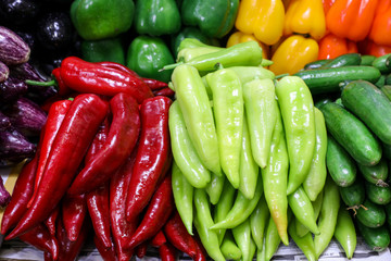 Peppers variety for sale in the greek market.