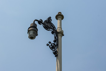 Old electricity post and lamp 