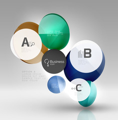 Colorful glossy circle infographics