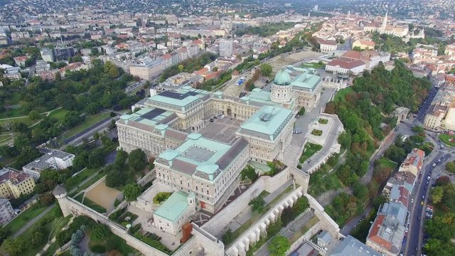 Aerial view of Royal Palace in Budapest