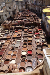 Fez leather tannery