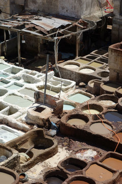 Fez leather tannery