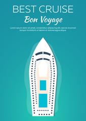 Best cruise. Colorful Travel to Paradise. Best cruise. Vector flat banner for your business.