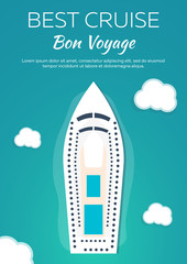 Best cruise. Colorful Travel to Paradise. Best cruise. Vector flat banner for your business.