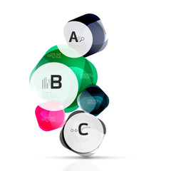 Vector glossy square elements