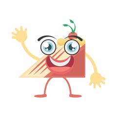 Naklejka premium cartoon slice cake sweet vector illustration eps 10