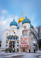 Fototapeta na wymiar Assumption Cathedral of the Trinity Lavra of St. Sergius in Sergiyev Posad, Russia