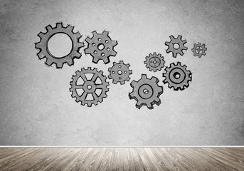 Gear mechanism as teamwork concept