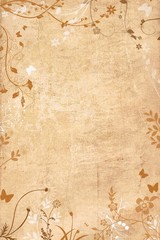 Beige floral border  with floral frame design