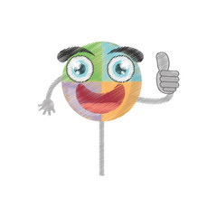 drawing lollipop sweet party vector illustration eps 10