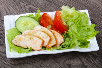Salad with chicken breast