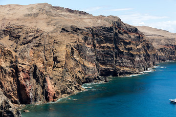 Obraz premium Beautiful landscape at the Ponta de Sao Lourenco, the eastern part of Madeira, Portugal