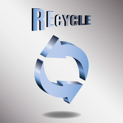 Vector illustration of 3d arrows, logo design. Recycle symbol isolated on white. Symbol of recycle, refresh or endless movement