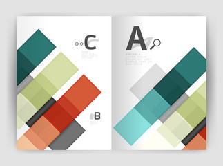 Obraz na płótnie Canvas Set of front and back a4 size pages, business annual report design templates