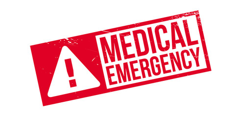 Medical Emergency rubber stamp. Grunge design with dust scratches. Effects can be easily removed for a clean, crisp look. Color is easily changed.