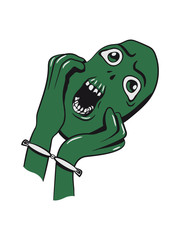 Horror face handcuffs