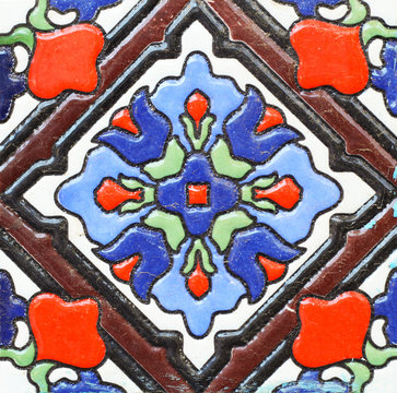 Background and texture Ancient pattern on ceramic tile