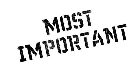 Most Important rubber stamp. Grunge design with dust scratches. Effects can be easily removed for a clean, crisp look. Color is easily changed.