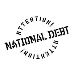 National Debt rubber stamp. Grunge design with dust scratches. Effects can be easily removed for a clean, crisp look. Color is easily changed.
