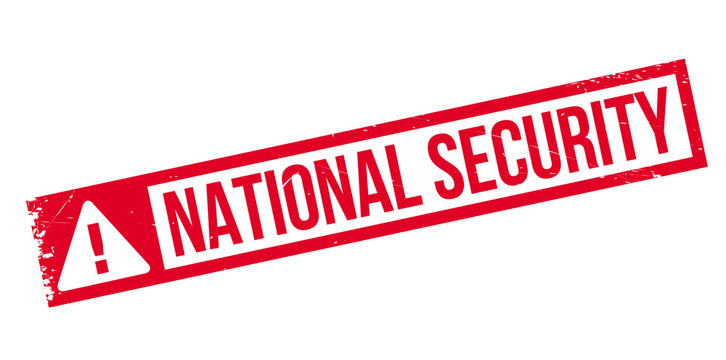 National Security rubber stamp. Grunge design with dust scratches. Effects can be easily removed for a clean, crisp look. Color is easily changed.