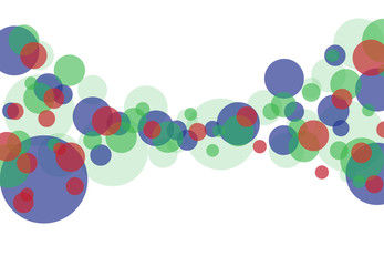 White background business illustration of colorful bubbles and bokeh.