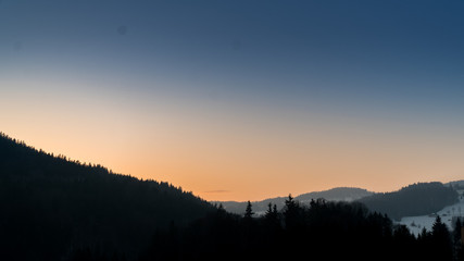 Hills after sunset