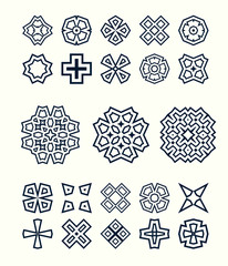 Oriental design elements set. Easy to create seamless pattern