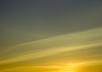 Sunset sky with rare clouds