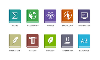 Vector Set of School Icons.