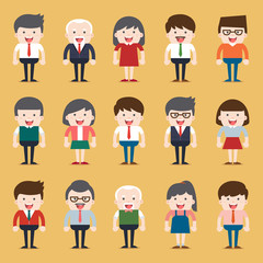 Set of diverse business people. Different and dress styles. Character set with flat design style.