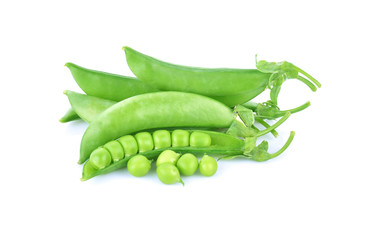 snap peas isolated on white