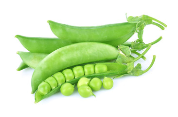 snap peas isolated on white