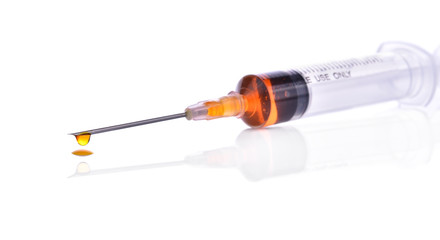 injection needle on white background