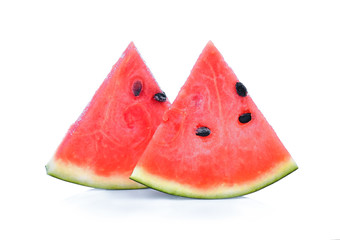 watermelon slice closeup on white background