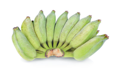 raw banana on white background