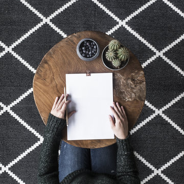 Person Jotting Taking Writing Notes Filling Form On Paper