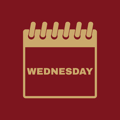 Wednesday icon. Wed and calendar, data symbol. Flat design. Stock - Vector illustration