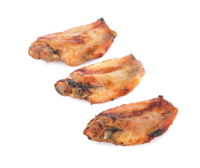 grill chicken wings on white background