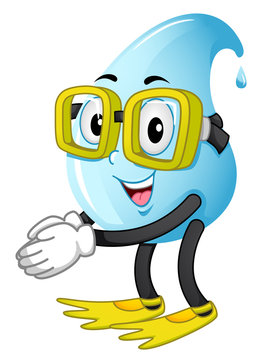 Mascot Water Drop Swimmer