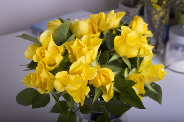 Bouquet rose a yellow