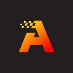 Obraz premium Letter A logo,fast speed, moving,delivery,Digital and Technology for your Corporate identity