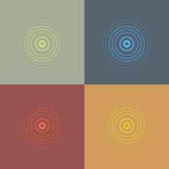 abstract line ripple emblem set. Radar, sound or vibration icon. Flat design.