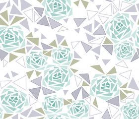 Seamless tile mosaic design pattern with roses background