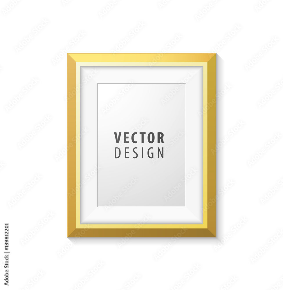 Poster realistic minimal isolated yellow frame on white background for presentations . vector elements